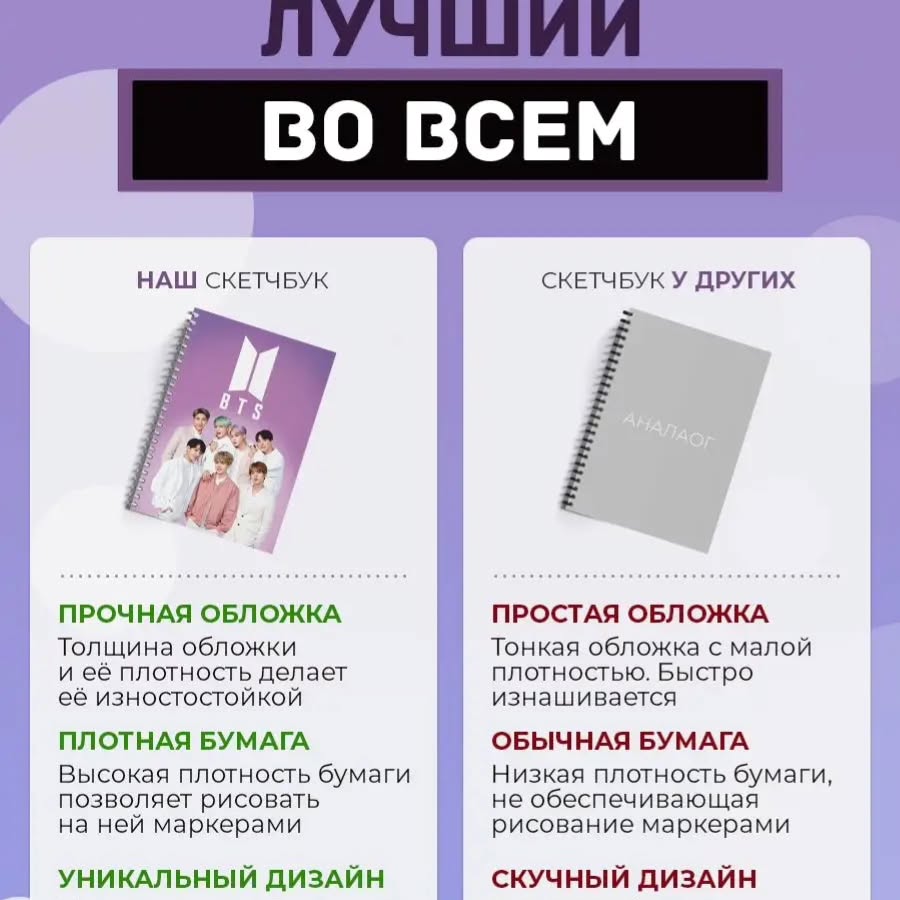 Эскиз китоби BTS Marker (A5, 40 варақ)