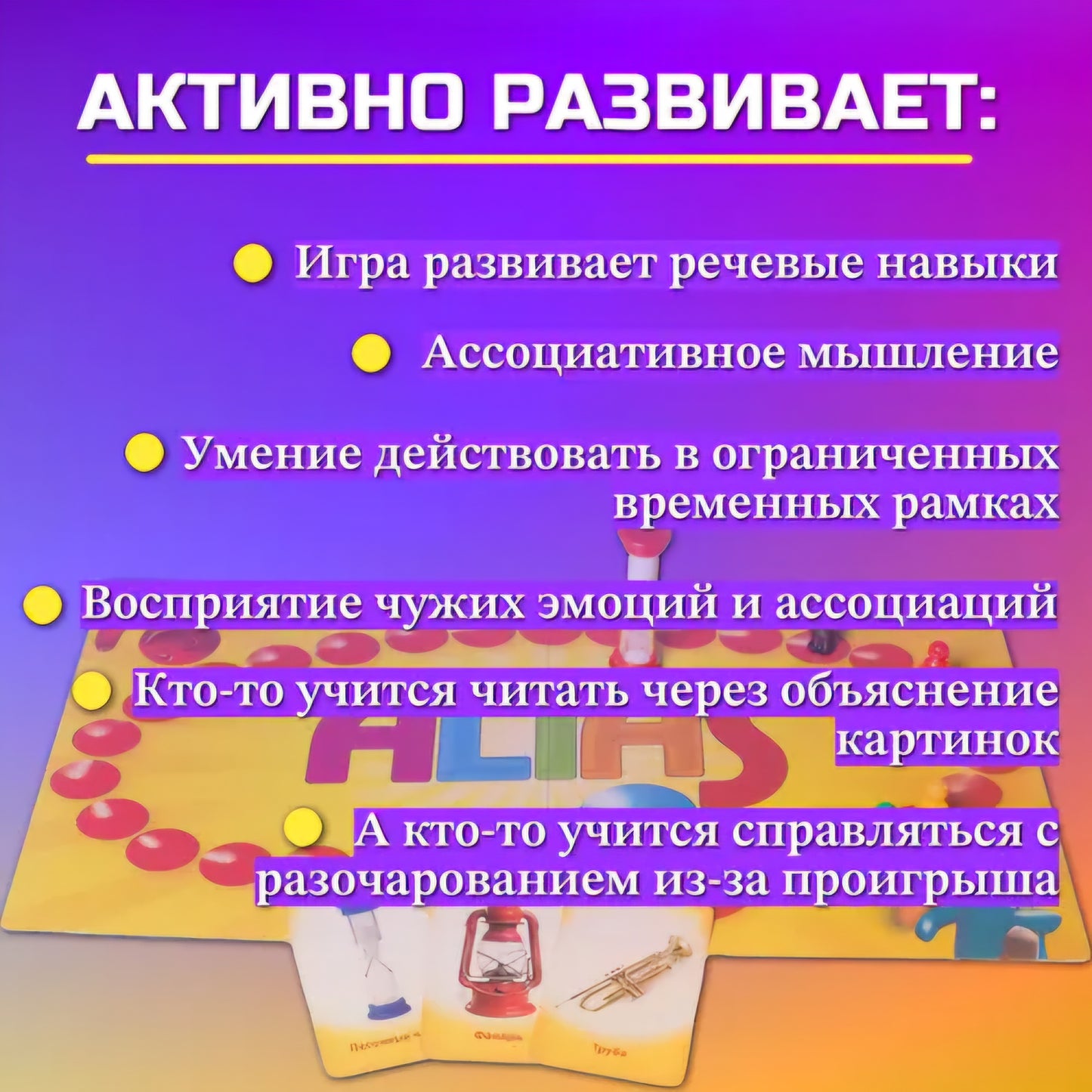 Весёлая настольная игра ALIAS (Алиас) "Скажи иначе" детская версия
